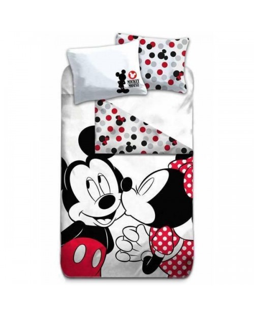 Mickey Mouse with Minnie Mouse Single Duvet Cover Set