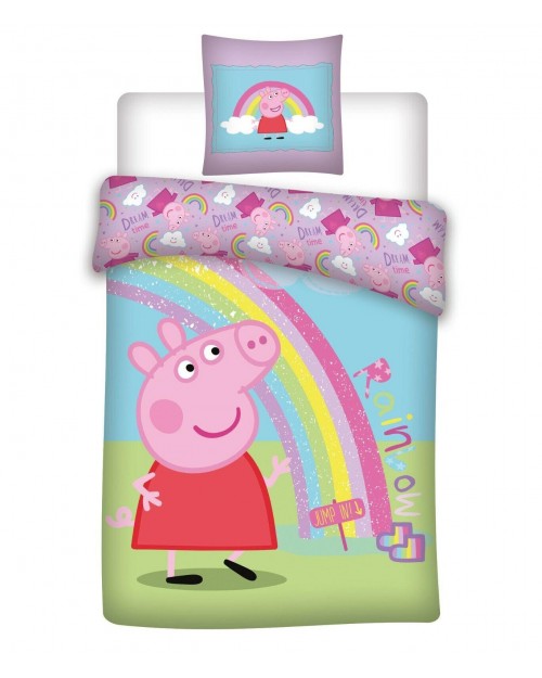 Peppa Pig Rainbow Single Duvet Cover Set