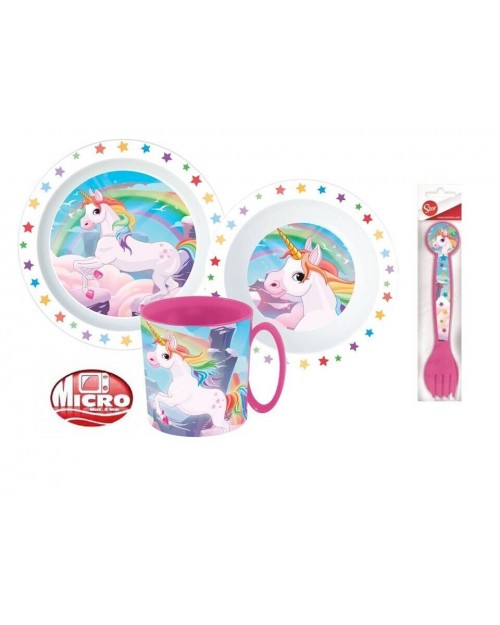 Unicorn Pink 5 Piece Dinner Set